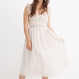 Madewell Rainbow Smocked Dress- XL